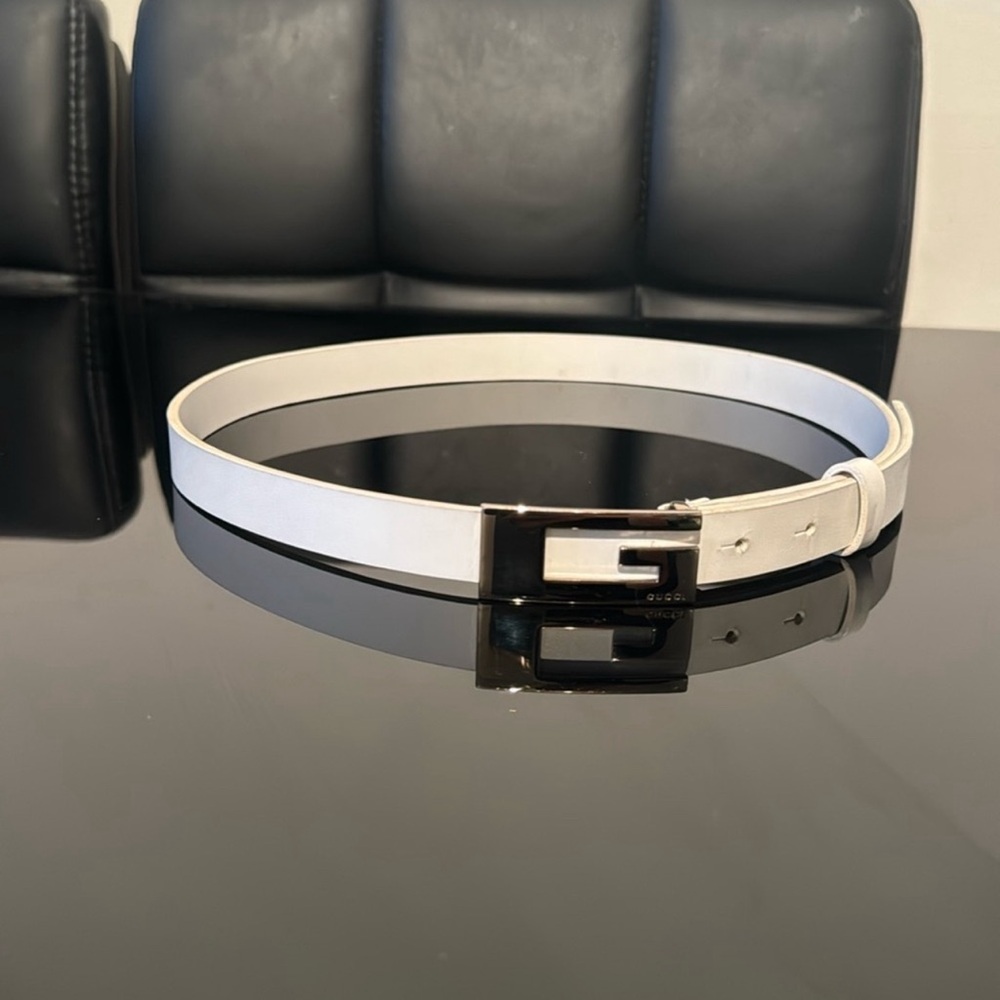 Vintage White Gucci Waist Belt